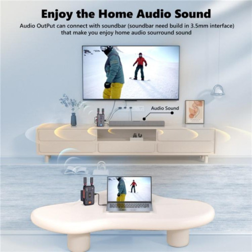 VRRIIS 097PRO Transmetteur-récepteur audio/vidéo sans fil pour extérieur, extension 4K HD, prise : prise AU SH8304998-09